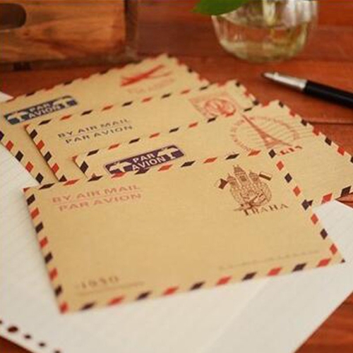 

40 PCS Vintage Envelope Postmark Kraft Paper Postcard Card, Random Color Delivery