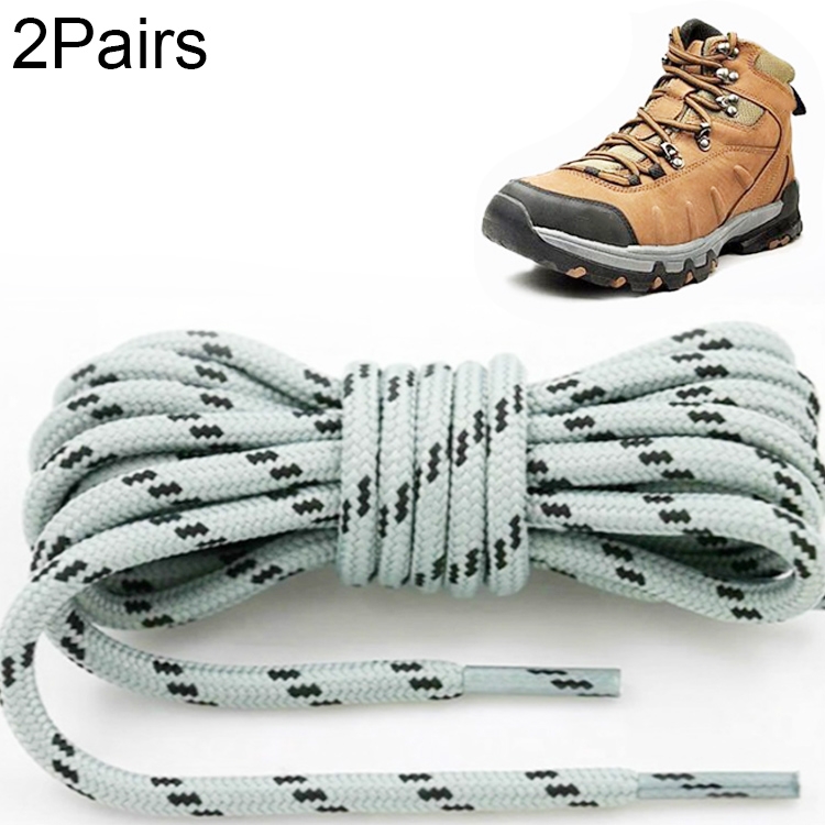 

2 Pairs Round High Density Weaving Shoe Laces Outdoor Hiking Slip Rope Sneakers Boot Shoelace, Length:120cm(Light Gray-Black)