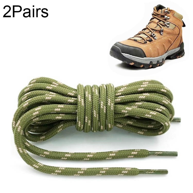 

2 Pairs Round High Density Weaving Shoe Laces Outdoor Hiking Slip Rope Sneakers Boot Shoelace, Length:120cm(Army Green-Khaki)