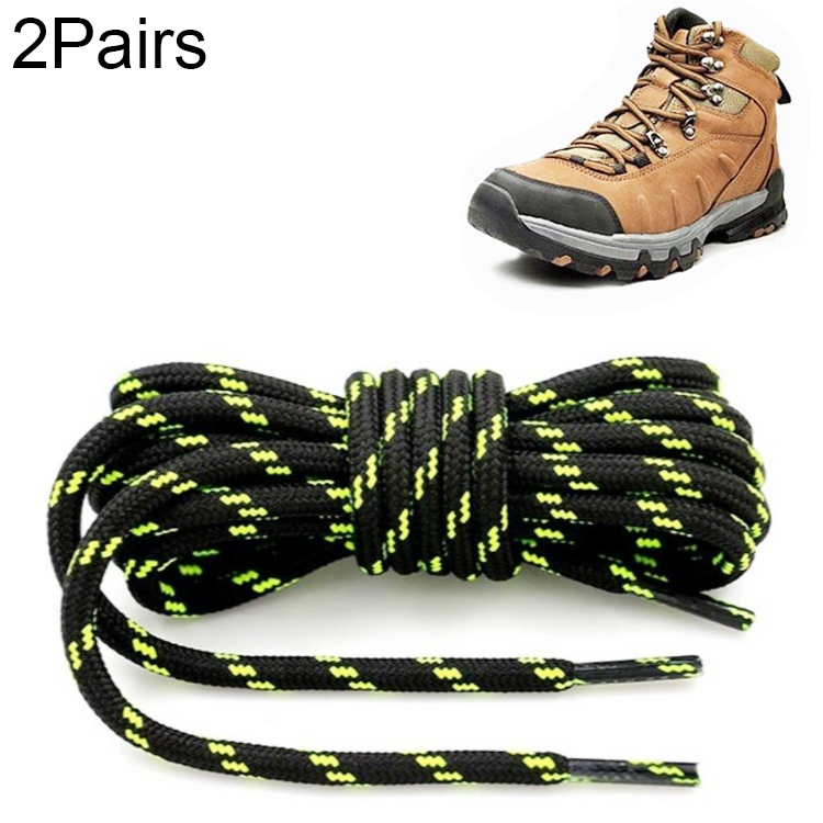 

2 Pairs Round High Density Weaving Shoe Laces Outdoor Hiking Slip Rope Sneakers Boot Shoelace, Length:140cm(Black-Fluorescent Green)