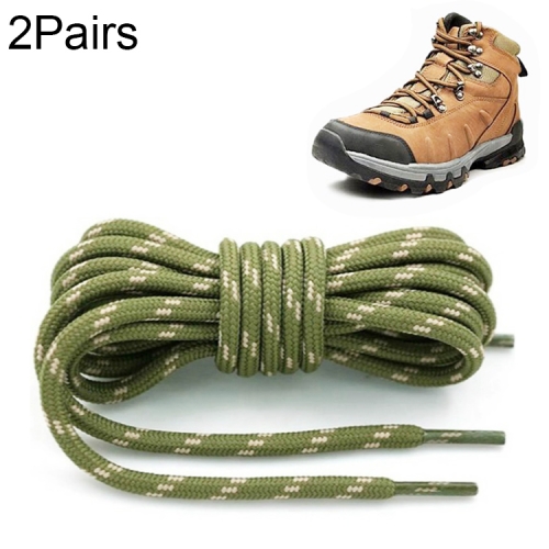 

2 Pairs Round High Density Weaving Shoe Laces Outdoor Hiking Slip Rope Sneakers Boot Shoelace, Length:160cm(Army Green-Khaki)