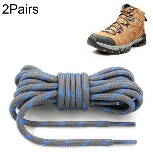 

2 Pairs Round High Density Weaving Shoe Laces Outdoor Hiking Slip Rope Sneakers Boot Shoelace, Length:160cm(Dark Gray-Blue)