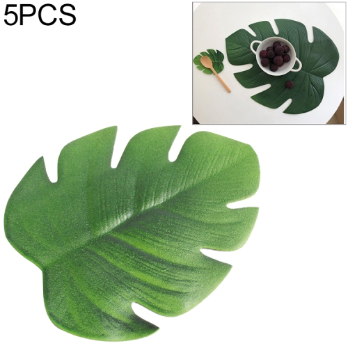 

5 PCS EVA Turtle Back Leaf Hot Pressed Placemat Christmas Big Leaf Cup Placemat, Specification:Small Coaster