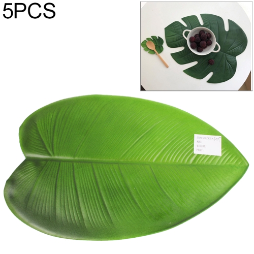 

5 PCS EVA Turtle Back Leaf Hot Pressed Placemat Christmas Big Leaf Cup Placemat, Specification:Sharp Leaf