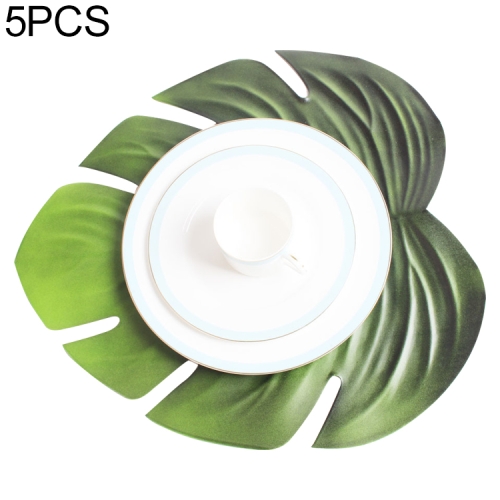 

5 PCS EVA Turtle Back Leaf Hot Pressed Placemat Christmas Big Leaf Cup Placemat, Specification:Large Cracked Leaf