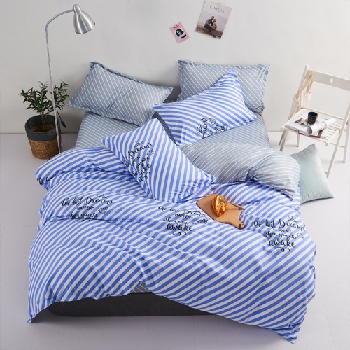 

4 PCS/Set Bedding Set Geometric Patterns Linen Duvet Cover Flat Sheet Pillowcase Sets, Size:Small Size(Best Dream)