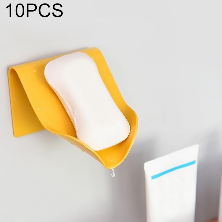 

10 PCS Drain Soap Rack Creative Soap Box Storage and Finishing Rack(Yellow)