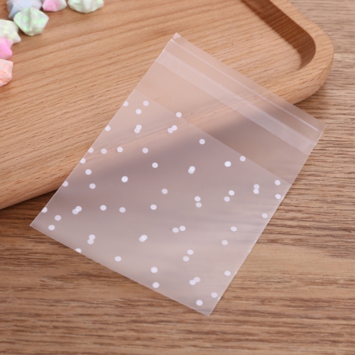 

100 PCS Plastic Transparent Cellophane Bags Polka Dot Candy Cookie Gift Bag with DIY Self Adhesive Pouch Celofan Bags for Party, Size:8x10cm(Transparent)