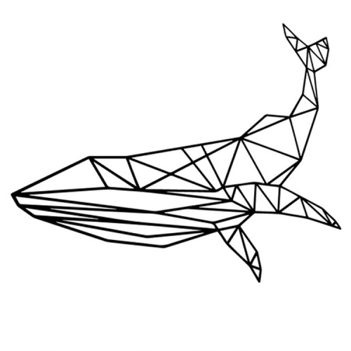Sunsky 幾何学動物ステッカー壁画ビニール部屋の装飾リビングルーム寝室ウォールステッカー子供部屋の装飾デカール壁紙 幾何学的な青いクジラ
