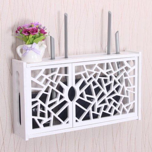 

Wifi Router Box PVC Wall-mounted Shelf Hanging Board Bracket Storage Box, Size:41x23x8.5cm(Cobweb)