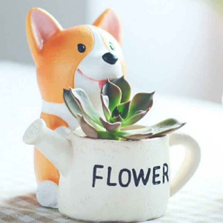 

Creative Flower Pot resin Crafts Ornaments, Style:Keji Gardener