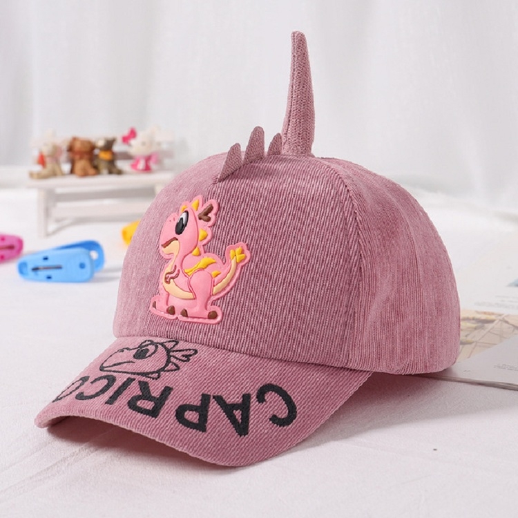 

Autumn and Winter Cartoon Unicorn Dinosaur Embroidered Pattern Baseball Cap for Children, Suitable Age:2-4 Years Old(Pink)