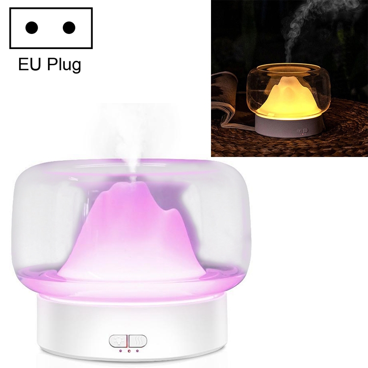 

X907 400ML Moutain Essential Oil Aromatherapy Humidifier With Warm and Color LED Lamp, Plug Type: EU Plug(White)