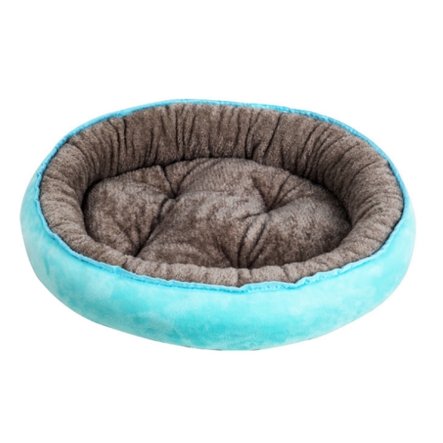 

Thickened Autumn and Winter Oval Universal Warm Pet Cat Dog Bed, Size:L(Blue)