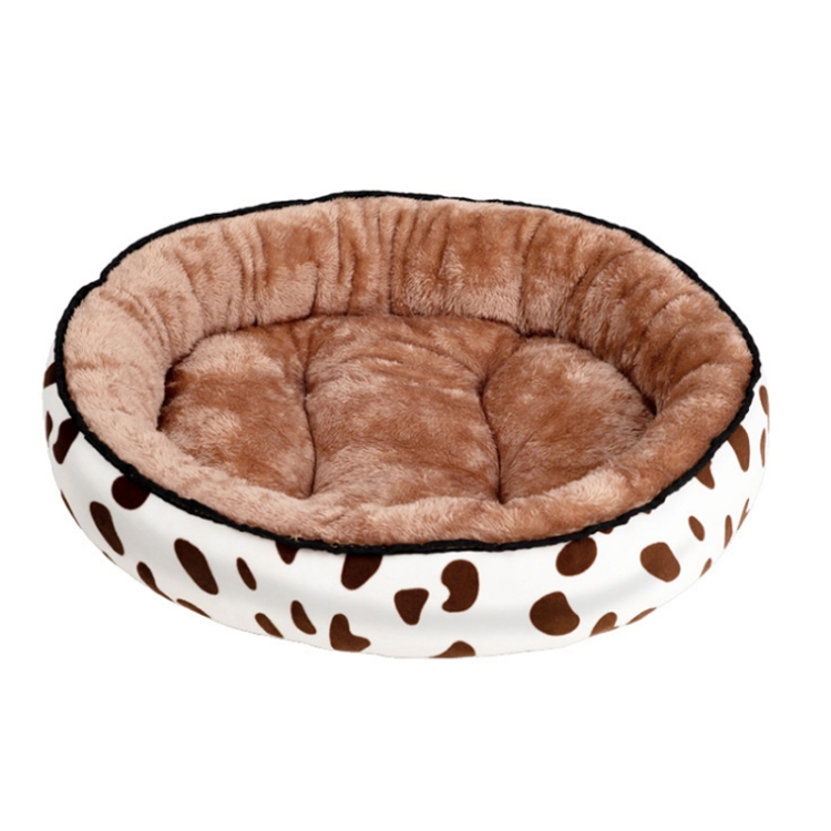 

Thickened Autumn and Winter Oval Universal Warm Pet Cat Dog Bed, Size:L(Coffee)