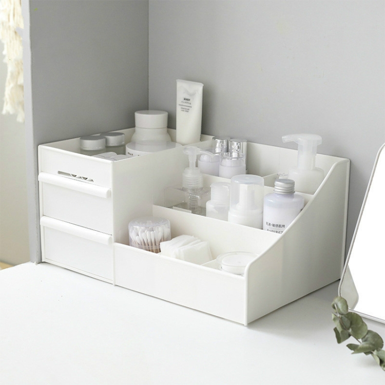 

Large Capacity Makeup Cosmetic Organizer Storage Box Drawer Desktop Rack Container, Size:XL