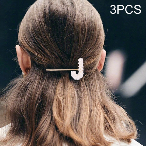 Sunsky 3 Pcs Minimalist Style Pearl Letter Hairpin Girl Hairpin