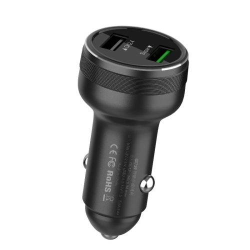 

QIAKEY GX739 Dual USB Fast Charge Car Charger(Black)