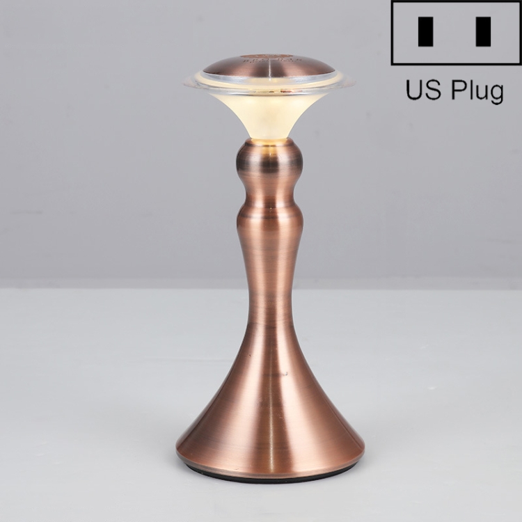 

HT-TD2W1 LED Charging Restaurant Bar Decoration Table Lamp, Plug Type:US Plug(Charging Type Red Bronze)