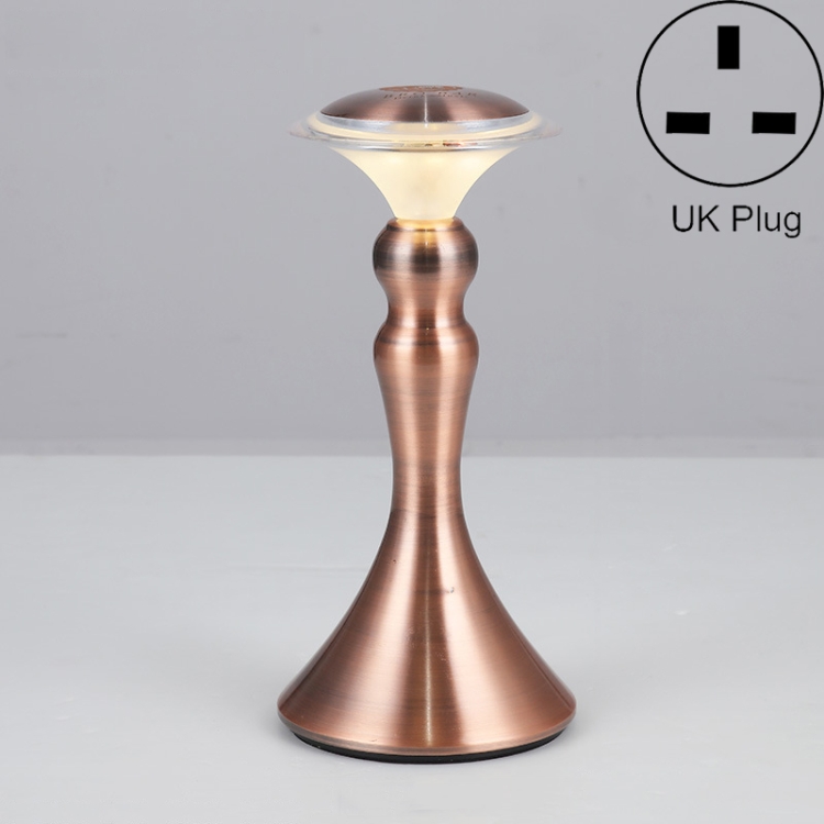 

HT-TD2W1 LED Charging Restaurant Bar Decoration Table Lamp, Plug Type:UK Plug(Charging Type Red Bronze)