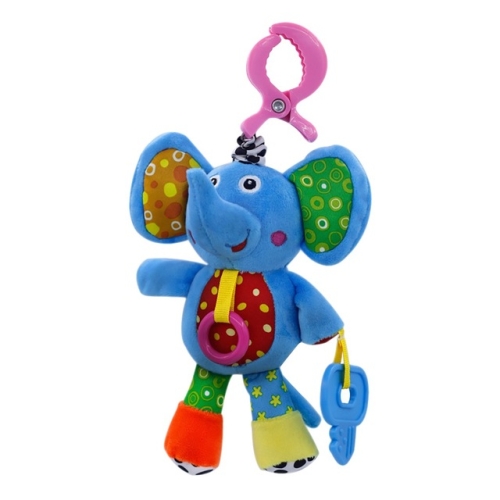 

Cute Animal Rattle Plush Baby Toy Stroller Bed Toy Music Voice Plush Doll(Elephant)