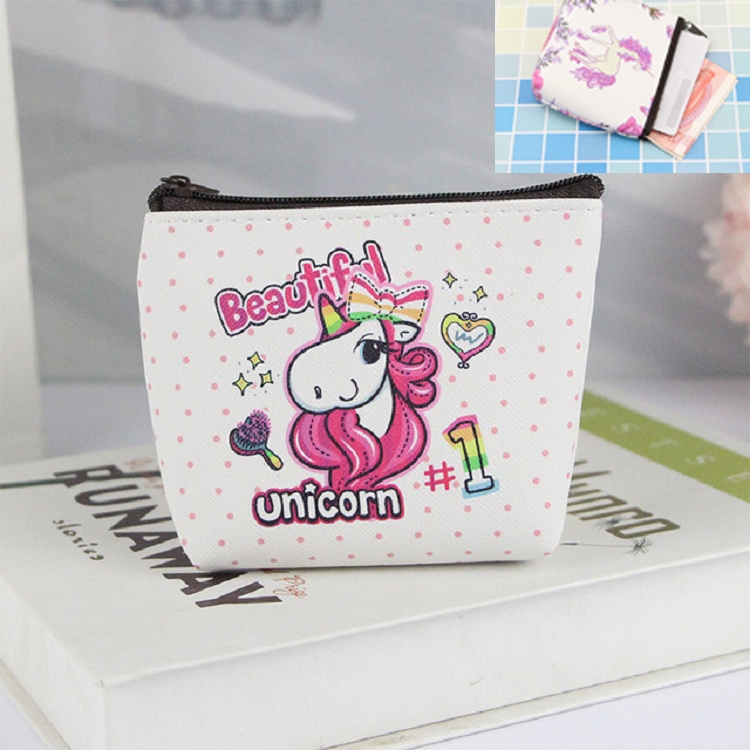 

Creative Cute PVC Mini Cartoon Unicorn Coin Purse(Beige Pony 7)