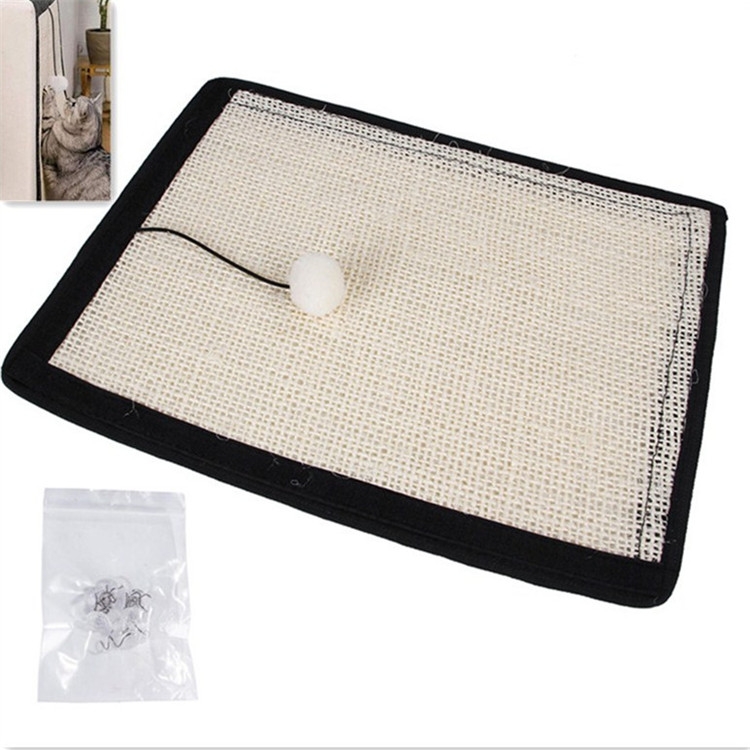 

Natural sisal pet cat scratch board cat scratch pad sofa protector(Beige With Nails)