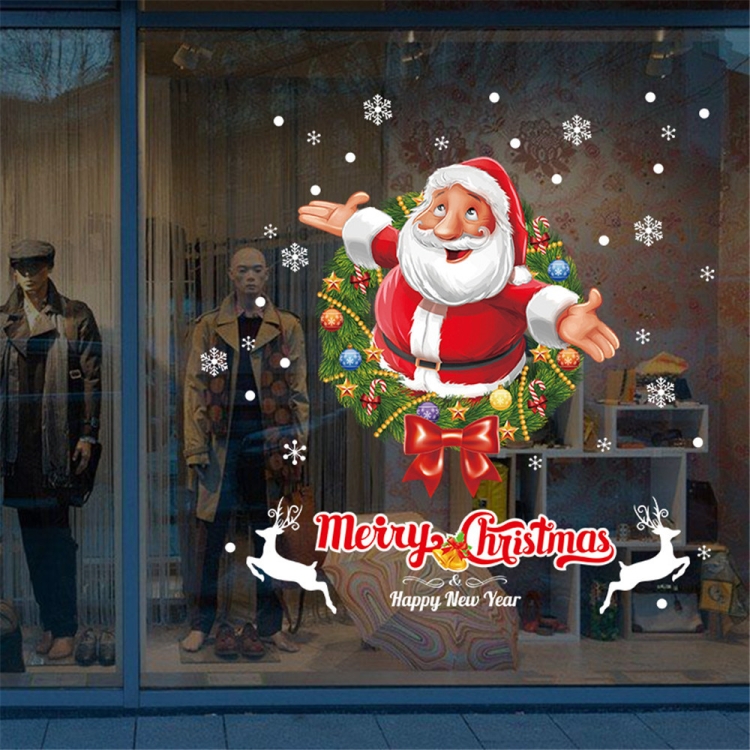 

Christmas Window Glass Window Bedroom Living Room Santa Claus Decoration Sticker
