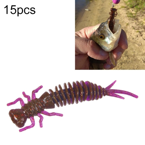 

15 PCS 8-color Larvae Silicone Soft Bait Lure Bait, Size:100MM(Purple)