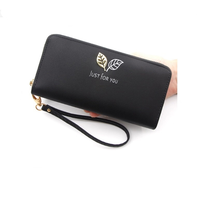 

R111-28 Ladies Fashion Zipper Clutch Bag Wallet Card Bag Wallet(Black)