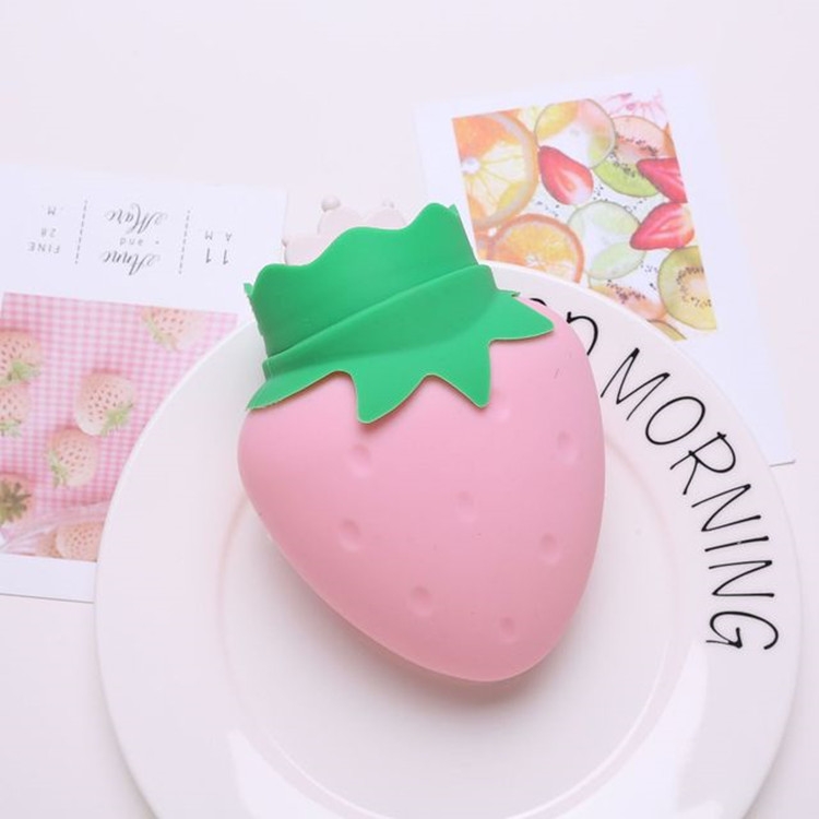 

Water Filled Silicone Hot Water Bag Bottle Strawberry Hand Warmer(Light Pink)