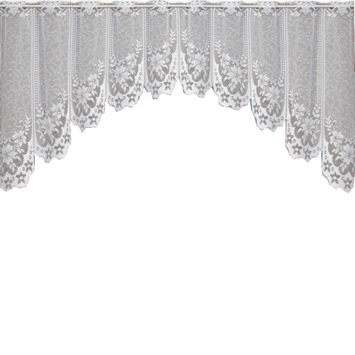 

White Translucent Coffee Curtain Tulle Lace Sheer Warp Knitted Jacquard Curtains Bedroom Curtains, Size:Upper Curtain(JHM-05)