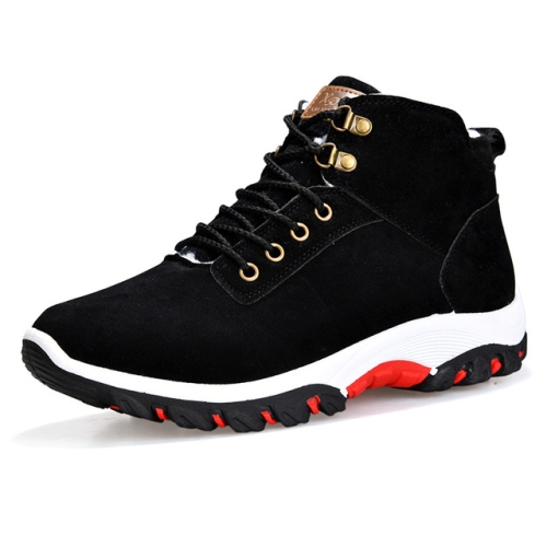 

Men Snow Boots Warm Fur Winter Boots Men Winter Boots, Shoe Size:41(Black)