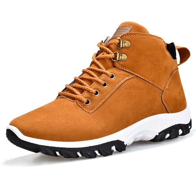 

Men Snow Boots Warm Fur Winter Boots Men Winter Boots, Shoe Size:42(Yellow)