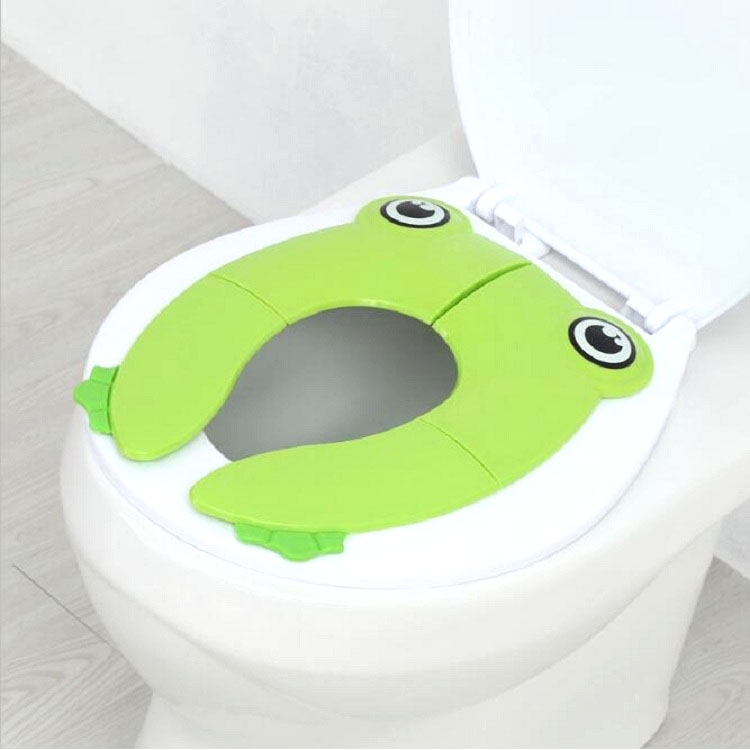 

Frog-Shaped PP Material Environmental Protection Children Travel Portable Toilet Seat(Green)