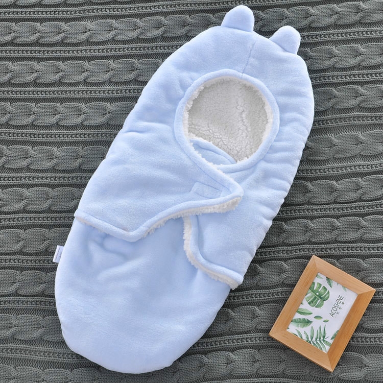 

Thicken Bag Towel Newborn Quilt Baby Blanket(Blue)