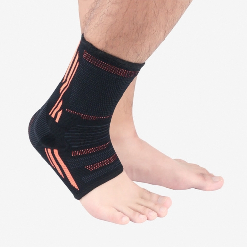 

2 PCS Anti-Sprain Silicone Ankle Support Basketball Football Hiking Fitness Sports Protective Gear, Size: L (Black Orange)