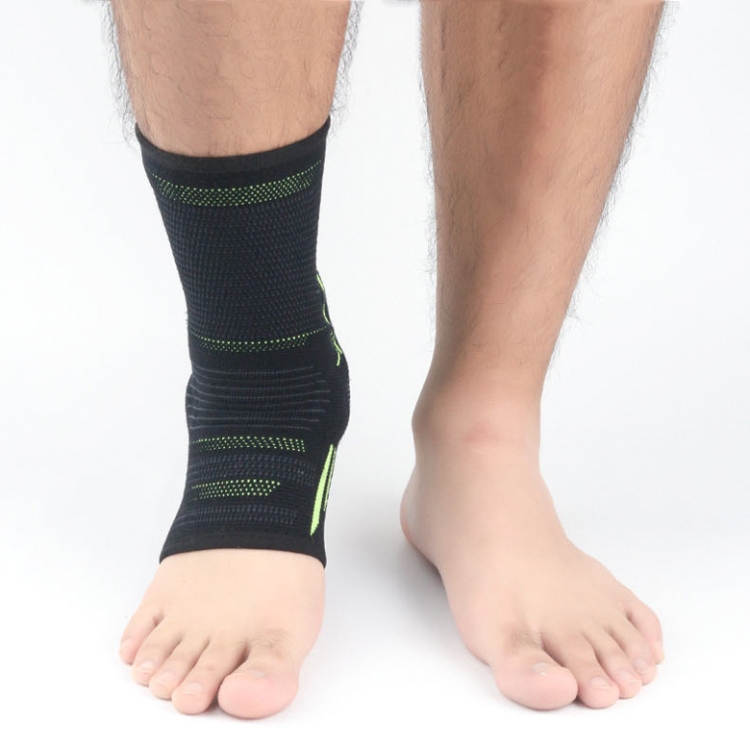 

2 PCS Anti-Sprain Silicone Ankle Support Basketball Football Hiking Fitness Sports Protective Gear, Size: L (Black Green)