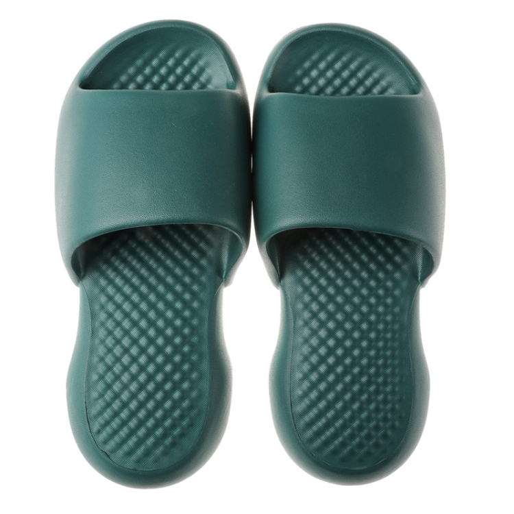 

Summer Super Thick Soft Bottom Plastic Slippers Men Indoor Defensive Household Bath Slippers, Size:40-41(Dark Green)