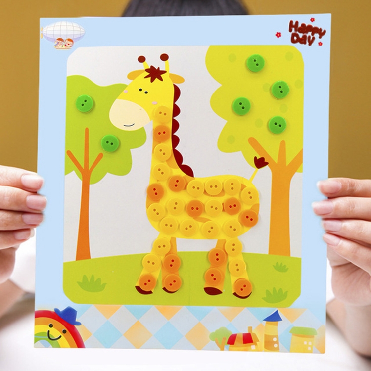 

5 PCS Children DIY Button Sticker Drawing Toy Handmade Art Painting, Random Style Delivery