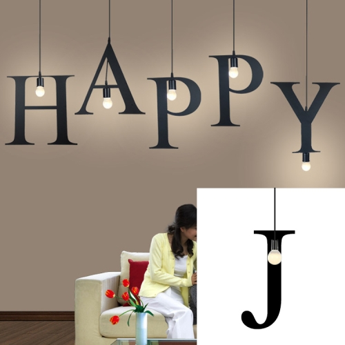 

English Alphabet Pendant Lights LED Kitchen Lights Bedside Hanging Lamp Ceiling Lamps with Warm White Light Bulbs(J)