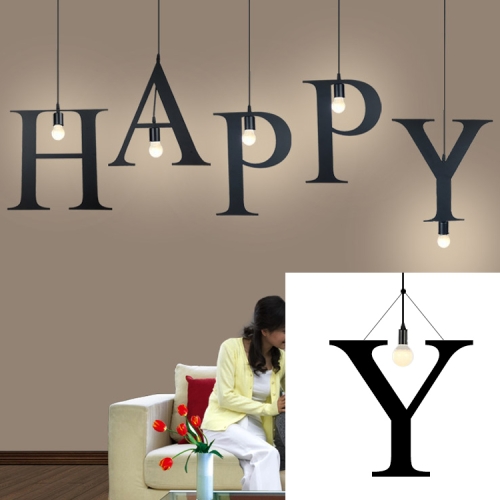 

English Alphabet Pendant Lights LED Kitchen Lights Bedside Hanging Lamp Ceiling Lamps with Warm White Light Bulbs(Y)