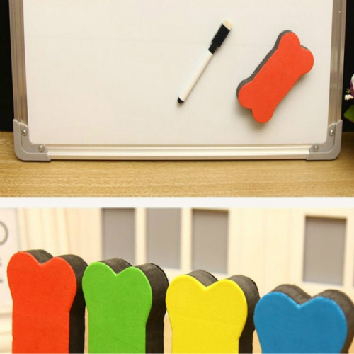 

10 PCS Magnetic Large Bone Felt Whiteboard Wipe Home Classroom Office School Stationery, Random Color Delivery