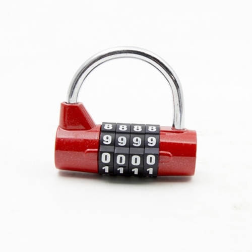 

4 Digit Combination Locks Door And Window Padlock U-Shaped Combination Lock for Toolbox(Red)