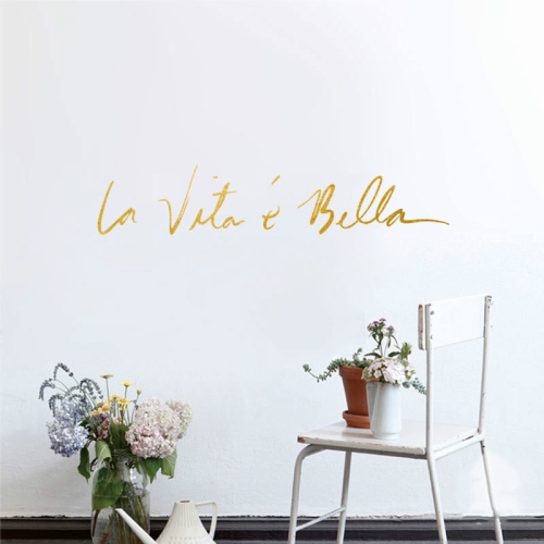 

Italian Beautiful Life Decorative Wall Stickers, Size:65x13cm(Gold)