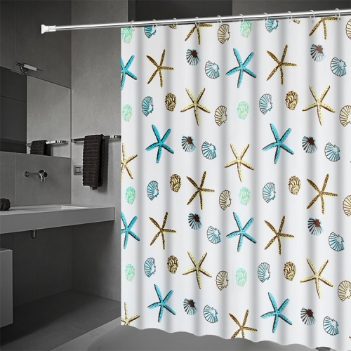 

Bathroom Curtain Ocean Star Shower Curtain Environmental Protection Mildew Waterproof Shower Curtain, Size:240x180CM