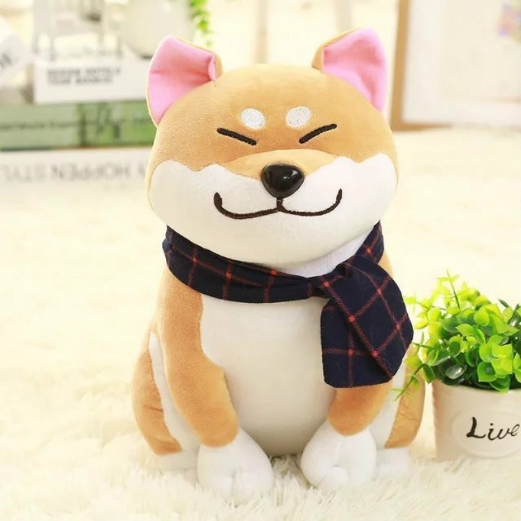 

Couple Scarf Shiba Inu Dog Plush Toy, Color: Brown, Size:45cm