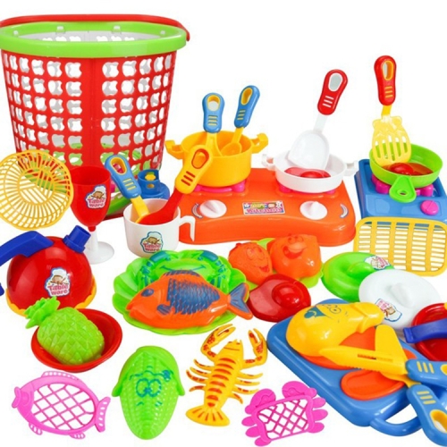 

35 PCS / Set Plastic Kids Children Kitchen Manual Meal Kitchenware Educational Toys