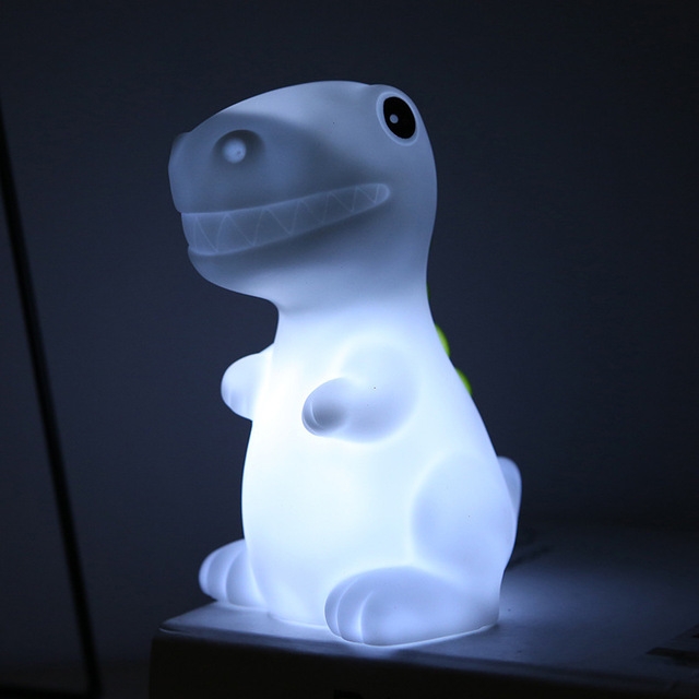 

3 PCS Eco-friendly Silicone LED Dinosaur Colorful Soft Light Home Electronic Night Light(White)