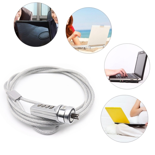 

Four Digit Computer Lock Notebook Universal Anti-theft Password Lock, Size:Diameter 3.5 mm Length 1.2 m